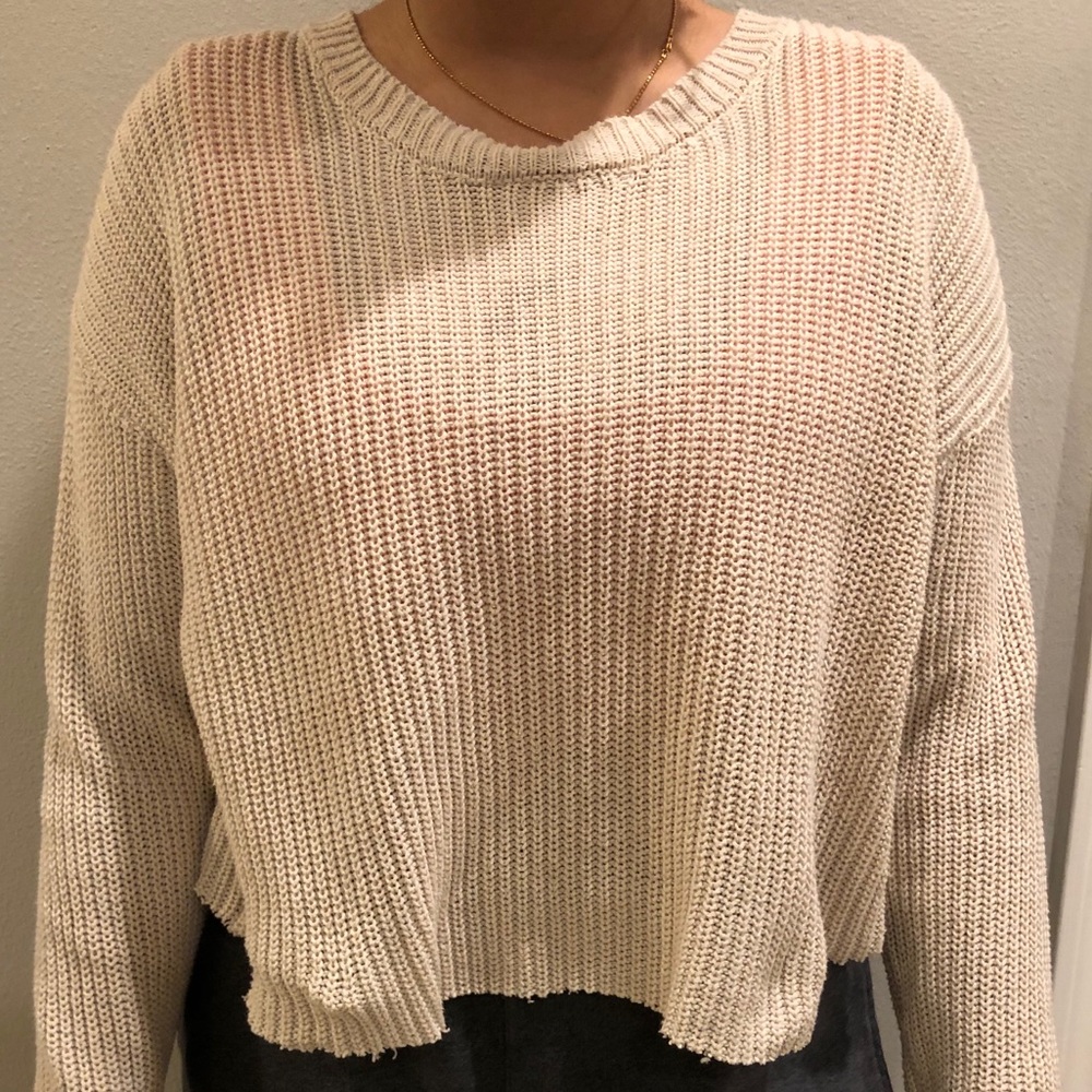 Beige, knitted sweater